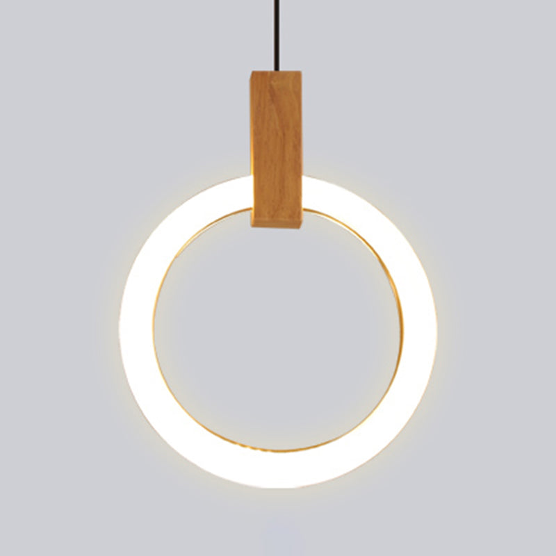 Contemporary Style Circle Shape Pendant Light Acrylic 1 Light Hanging Lamp