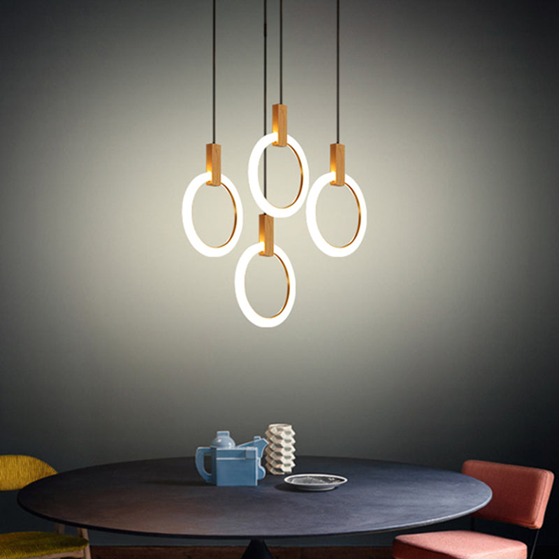 Contemporary Style Circle Shape Pendant Light Acrylic 1 Light Hanging Lamp