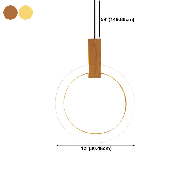 Contemporary Style Circle Shape Pendant Light Acrylic 1 Light Hanging Lamp