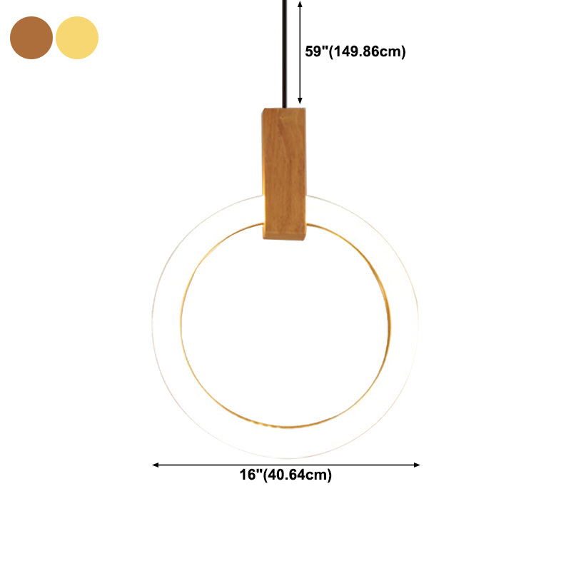 Contemporary Style Circle Shape Pendant Light Acrylic 1 Light Hanging Lamp