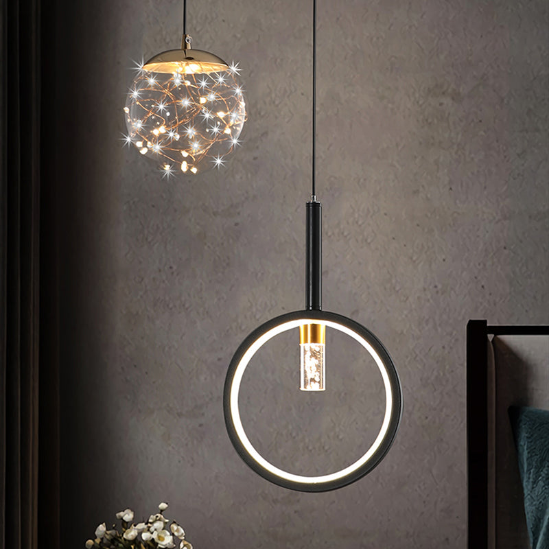 Contemporary Style Geometry Shape Pendant Lights Metal 2 Light Hanging Lamps