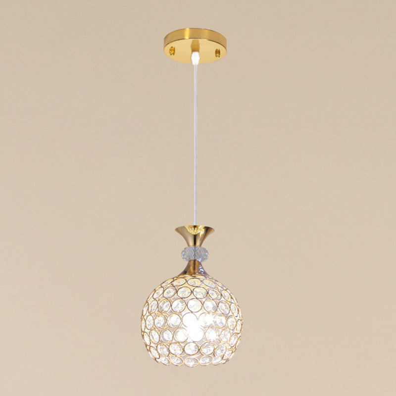 Postmodern Style Crystal Pendant Light Globe Hanging Pendant for Living Room