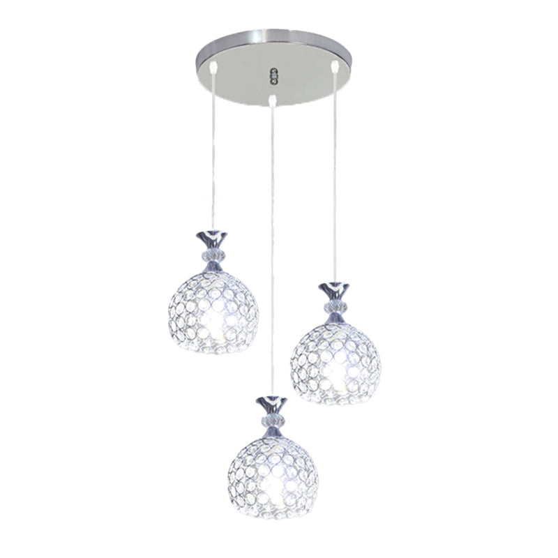 Postmodern Style Crystal Pendant Light Globe Hanging Pendant for Living Room