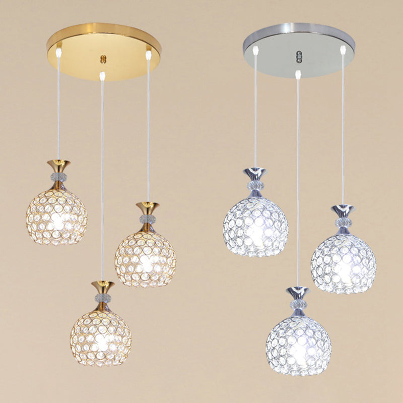 Postmodern Style Crystal Pendant Light Globe Hanging Pendant for Living Room