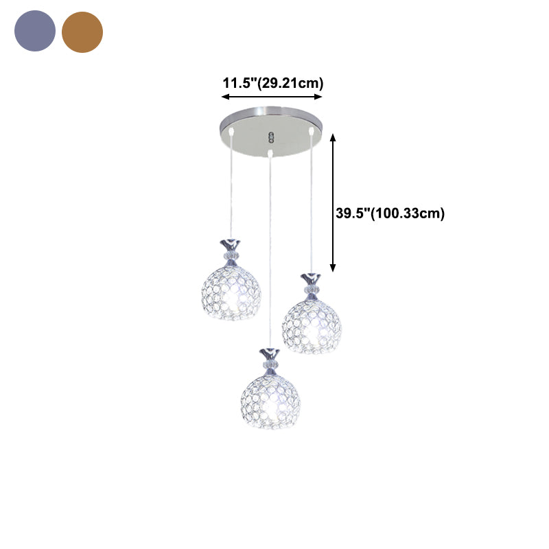 Postmodern Style Crystal Pendant Light Globe Hanging Pendant for Living Room