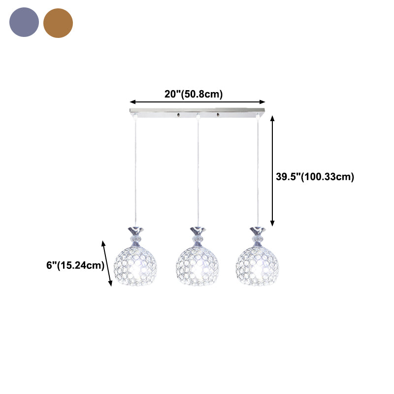 Postmodern Style Crystal Pendant Light Globe Hanging Pendant for Living Room