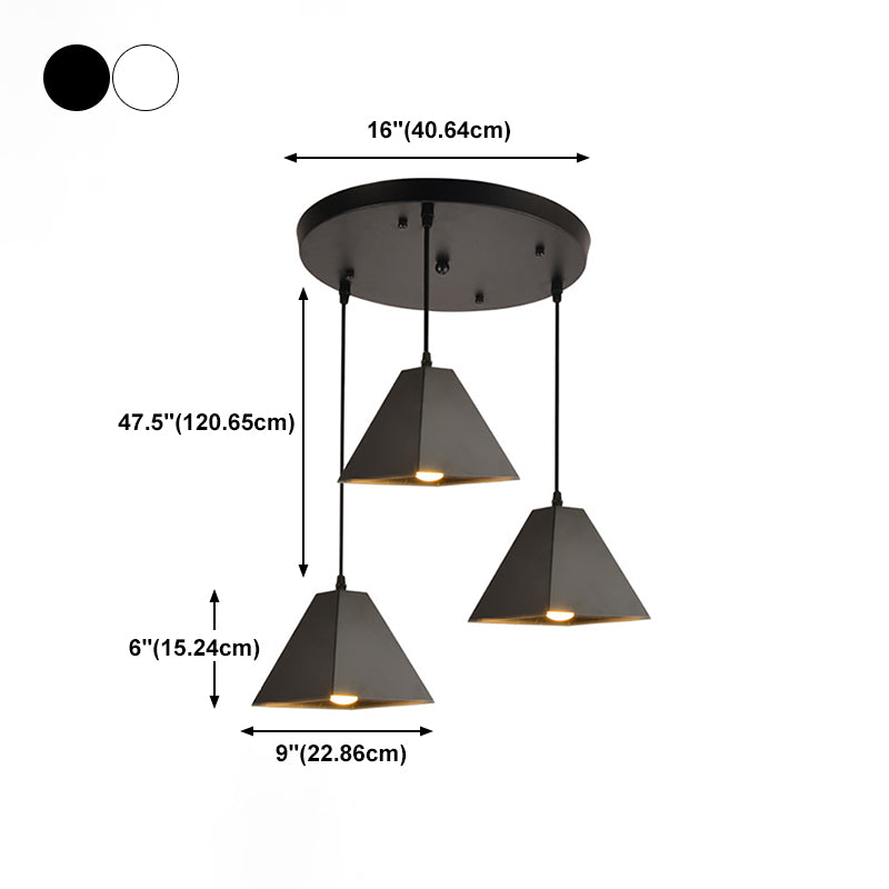 Industrial Style Geometric Shape Pendant Lighting Metal Pendant Light for Bedroom