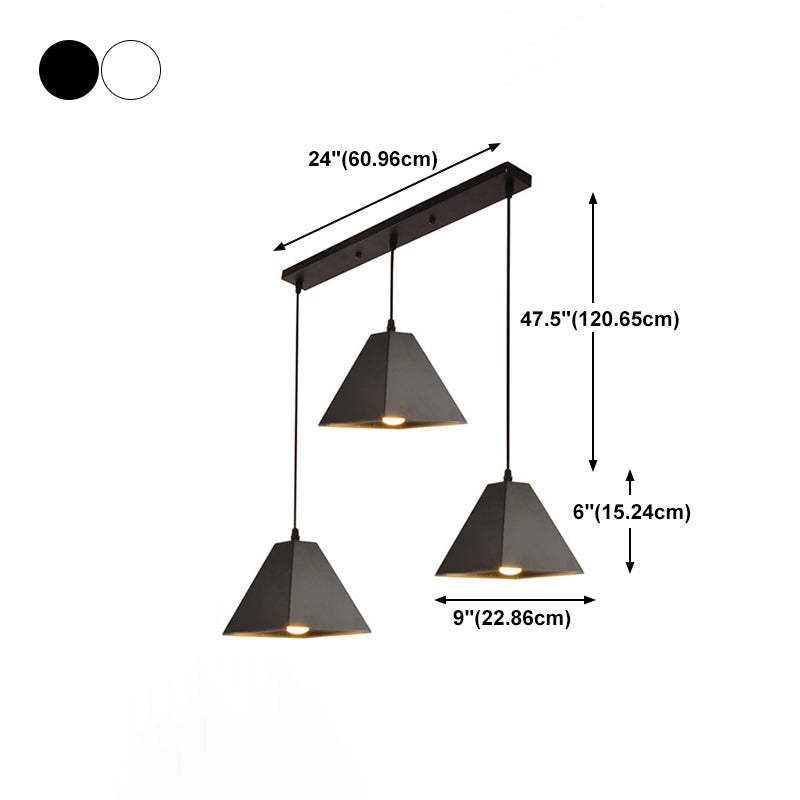 Industrial Style Geometric Shape Pendant Lighting Metal Pendant Light for Bedroom