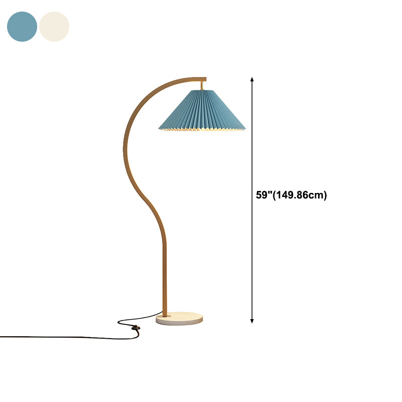 1-Light Nordic Style Floor Lamp Burlap Shade Floor Light for Living Room