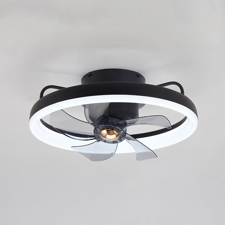 Nordic Style Metal Ceiling Fan Lamp Round Shape Colorful Ceiling Fan Light for Bedroom