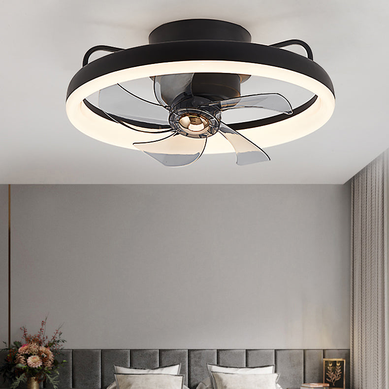 Nordic Style Metal Ceiling Fan Lamp Round Shape Colorful Ceiling Fan Light for Bedroom