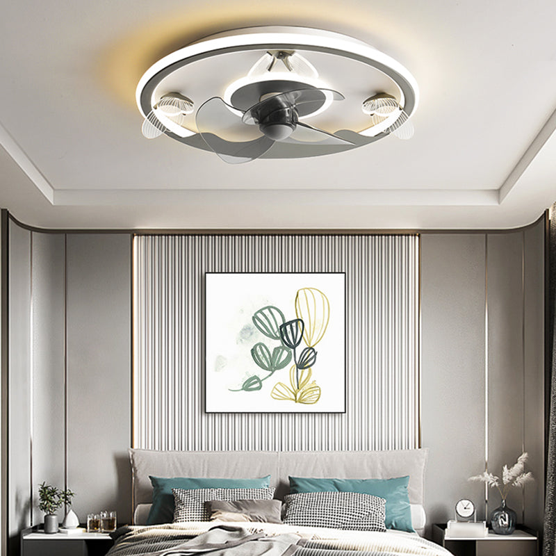 Butterfly Ceiling Fan Light LED Ceiling Mount Lamp with Acrylic Shade for Bedroom