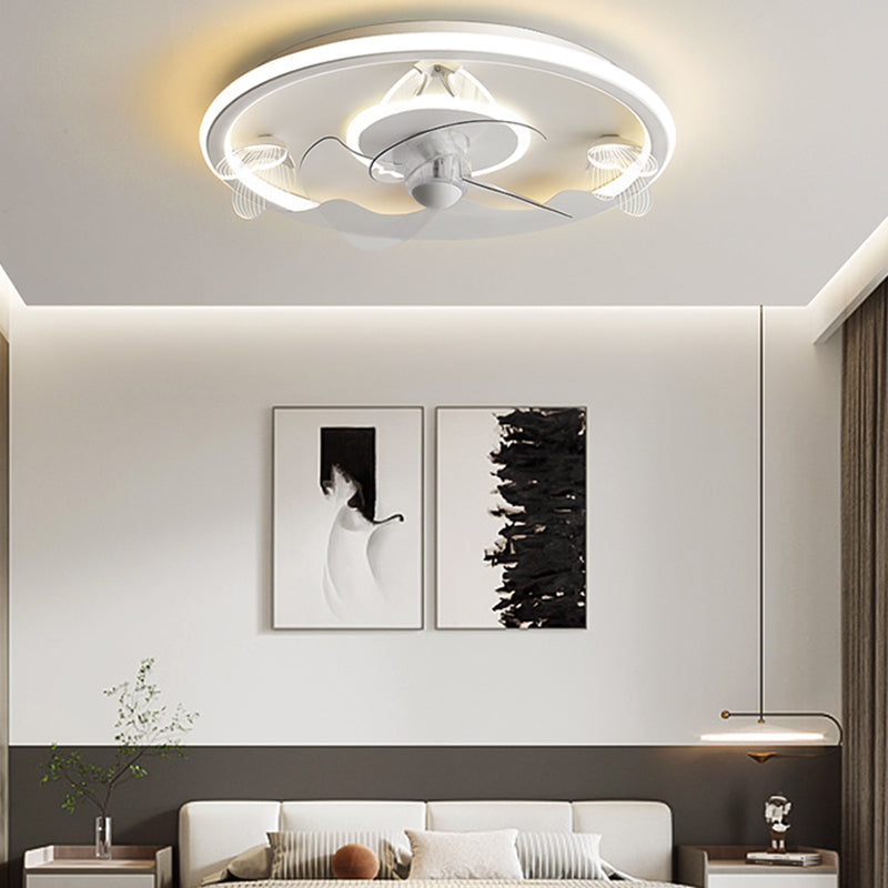 Butterfly Ceiling Fan Light LED Ceiling Mount Lamp with Acrylic Shade for Bedroom