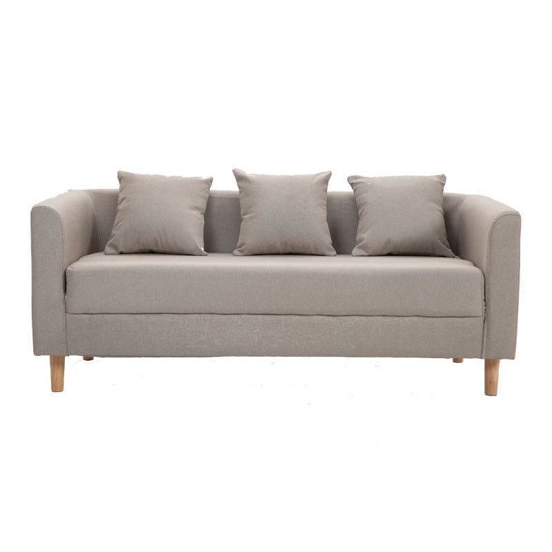 Linen Standard Square Arm Sofa Couch Contemporary Tight Back Settee
