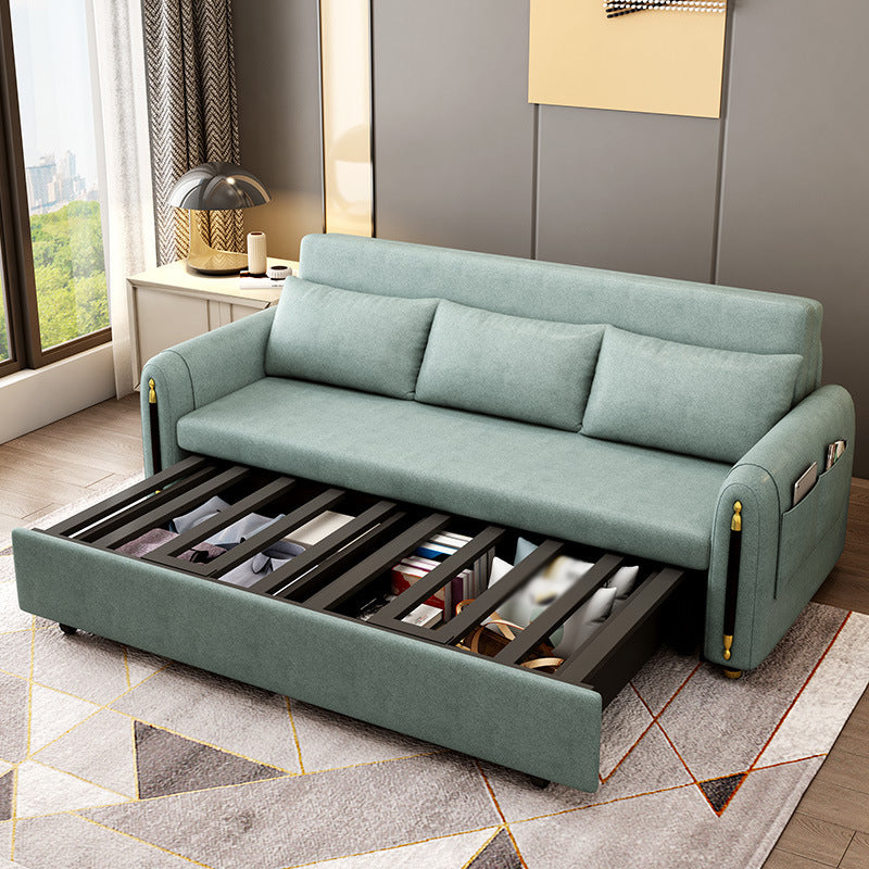 Contemporary Sofa Bed with Pillows and Storage for Apartment 35.43"