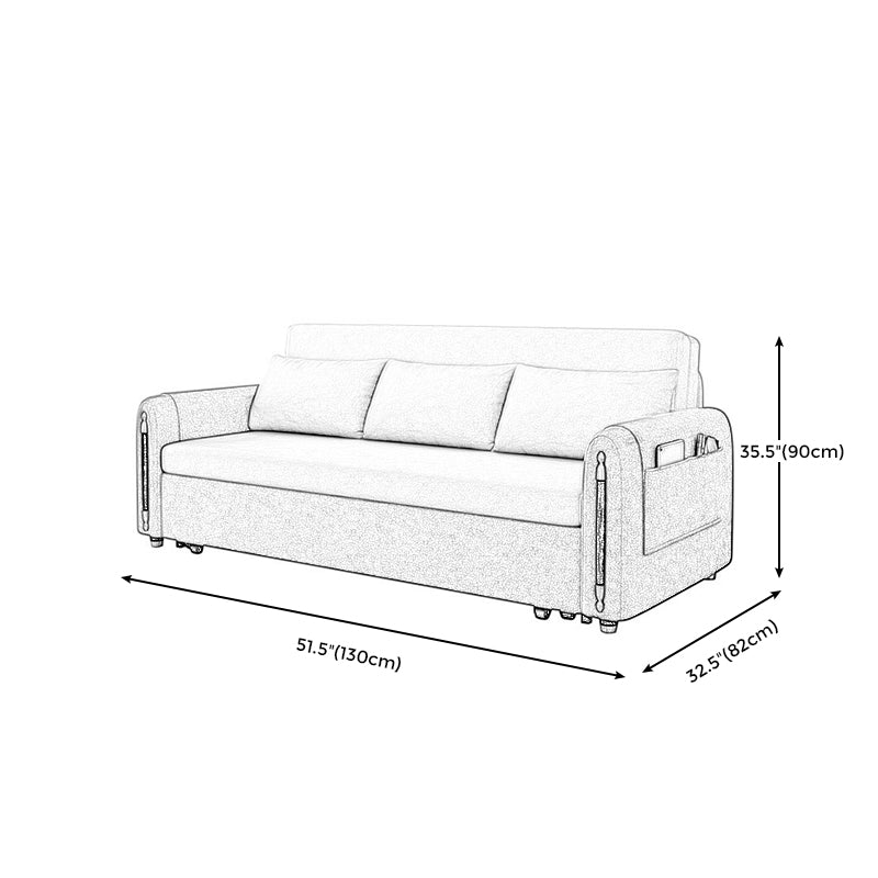 Contemporary Sofa Bed with Pillows and Storage for Apartment 35.43"