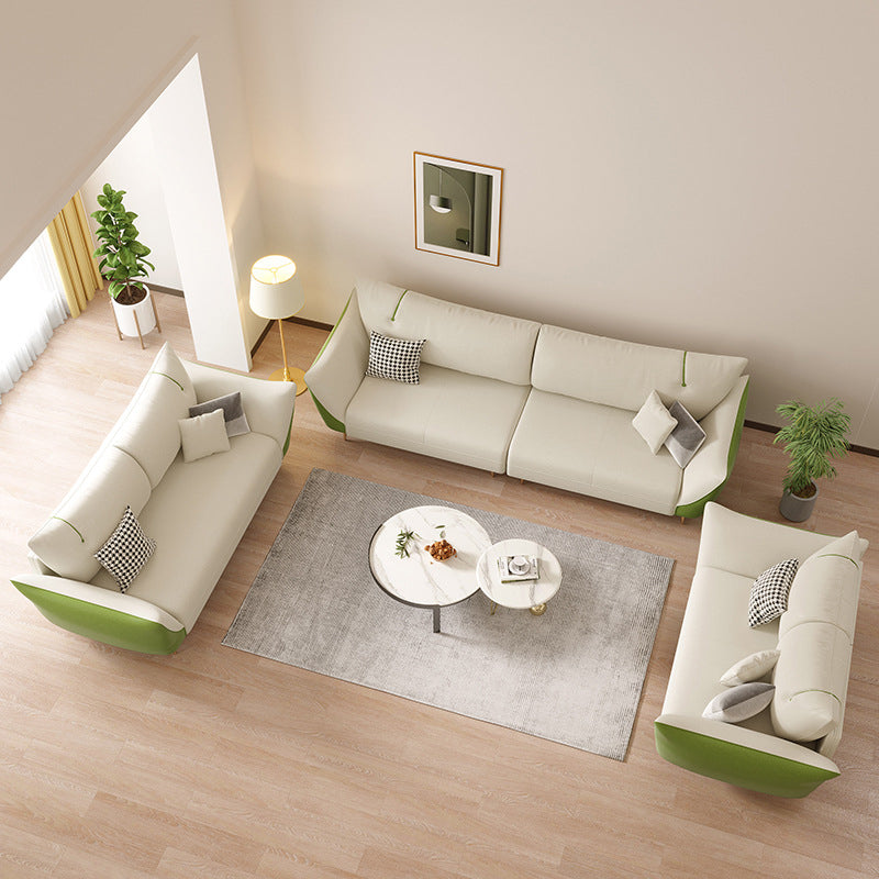 Scandinavian Beige Upholstery Sofa for Apartment and Living Room