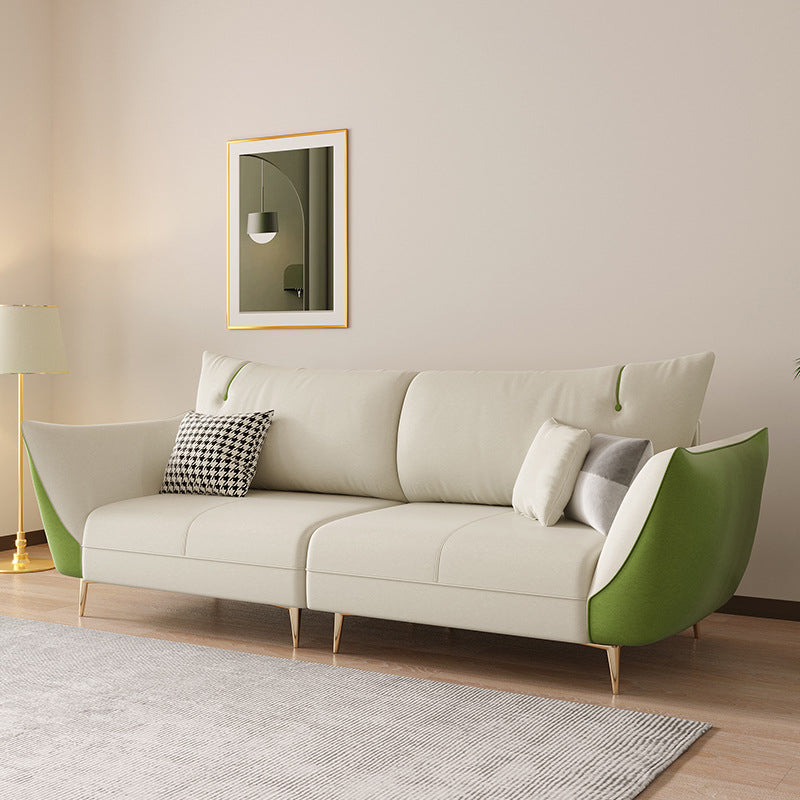 Scandinavian Beige Upholstery Sofa for Apartment and Living Room