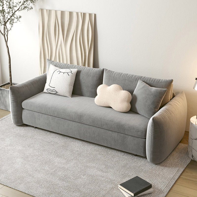 Scandinavian Pillow Back Sofa Bed with Square Arm for Apartment