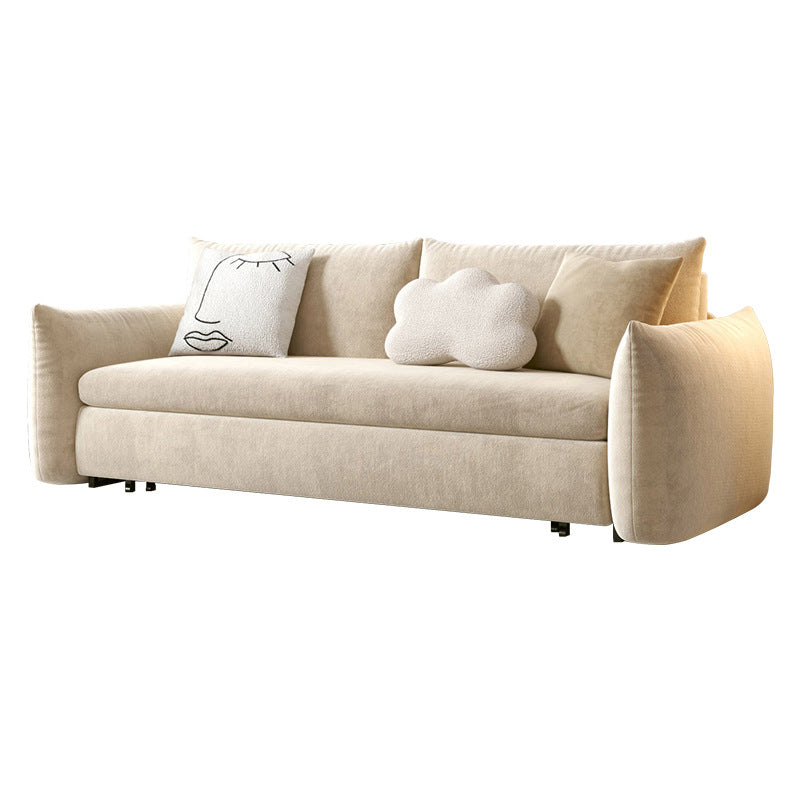 Scandinavian Pillow Back Sofa Bed with Square Arm for Apartment