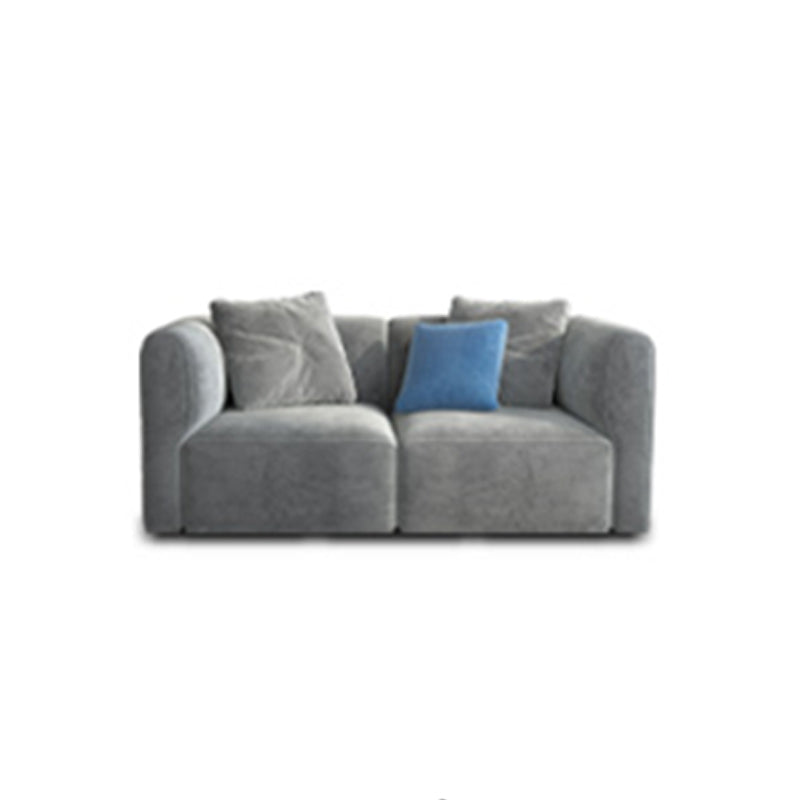 Velvet One Arm Sectional Sofa 27.56"High Tight Back Sofa for Living Room