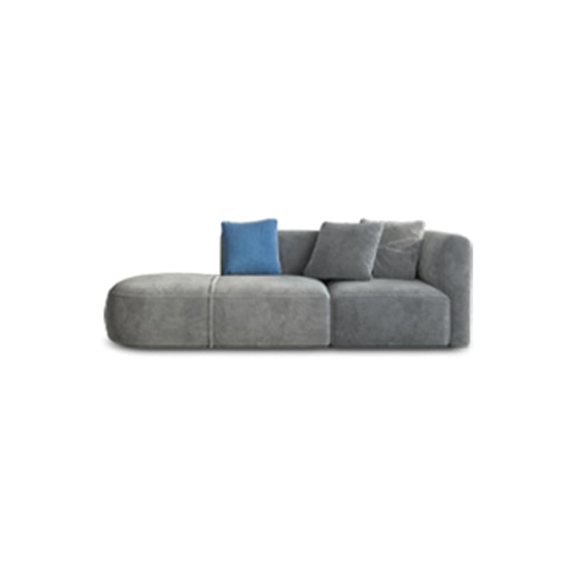 Velvet One Arm Sectional Sofa 27.56"High Tight Back Sofa for Living Room