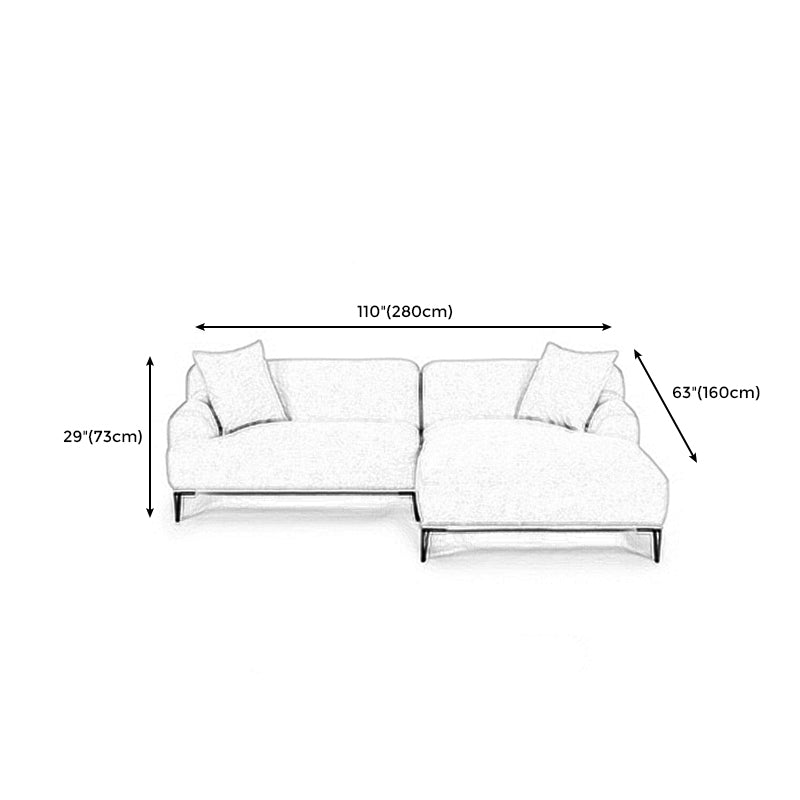 Modern Beige Sectional Sofa Scooped Arm Tight Back Sectional for Living Room