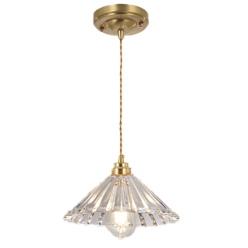 Modern Style Cone Shape Pendant Lighting Glass Pendant Light for Bedroom