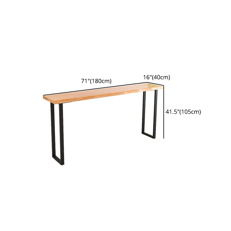 PIne Wood Bar Dining Table Modern Bar Table with Sled Base for Milk Tea Shop Kitchen