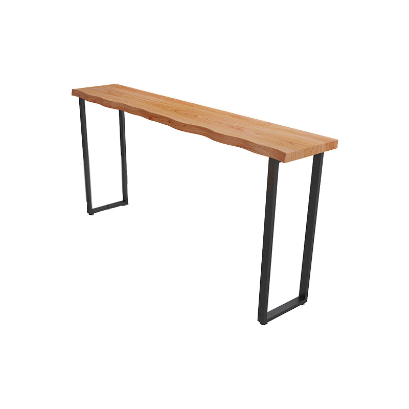 Wood Bar Dining Table Modern Bar Table with Sled Base for Dining Room