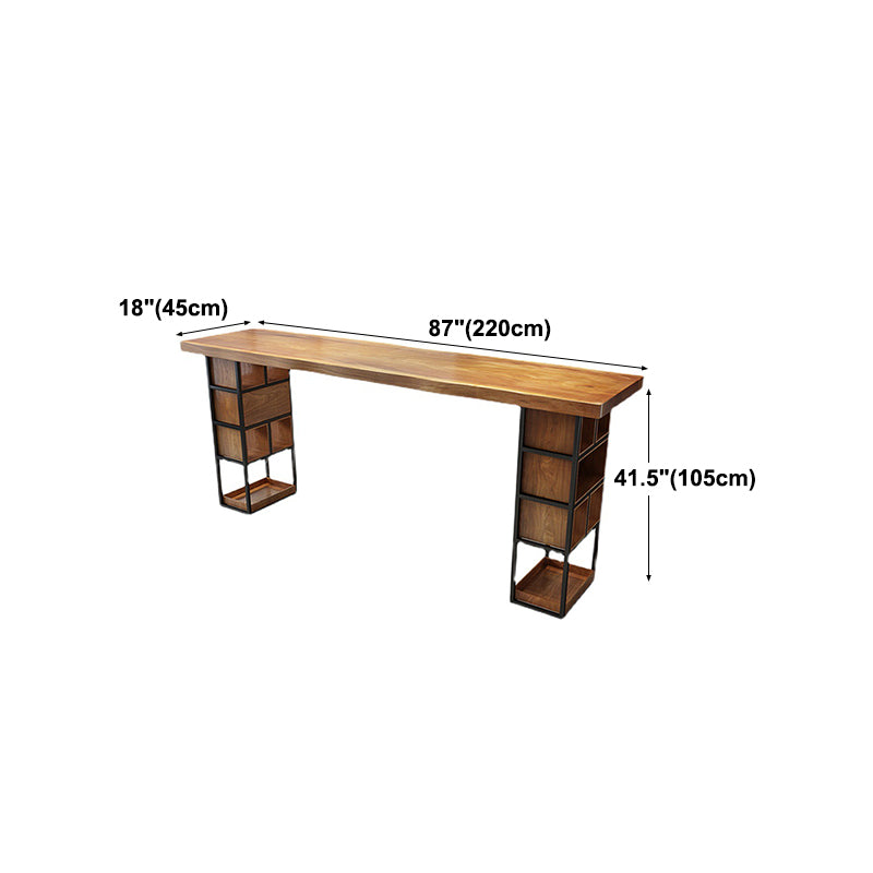 Rectangle Wood Bar Table Contemporary Bar Table with Sled Base