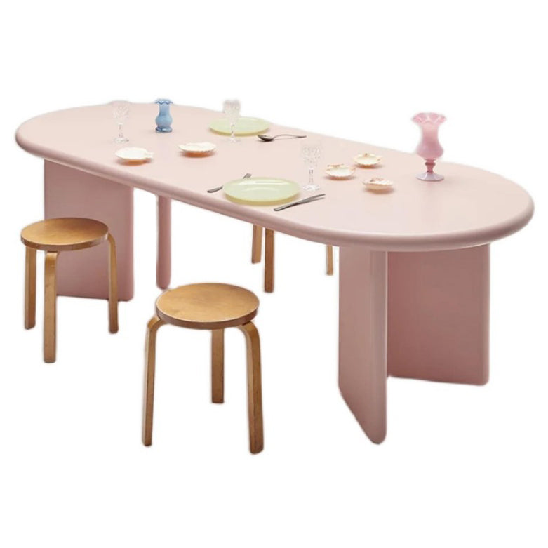 Contemporary Artificial Wood Top Oval Dinette Table Simple Dining Table for Living Room