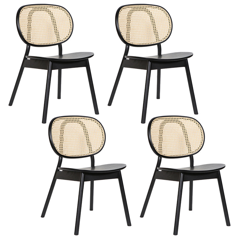 Contemporary Wood Dining Armless  Chair Open Back Dining Side Chair for Home Use