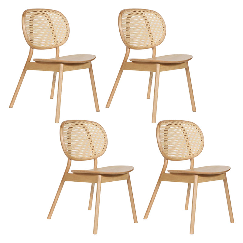 Contemporary Wood Dining Armless  Chair Open Back Dining Side Chair for Home Use