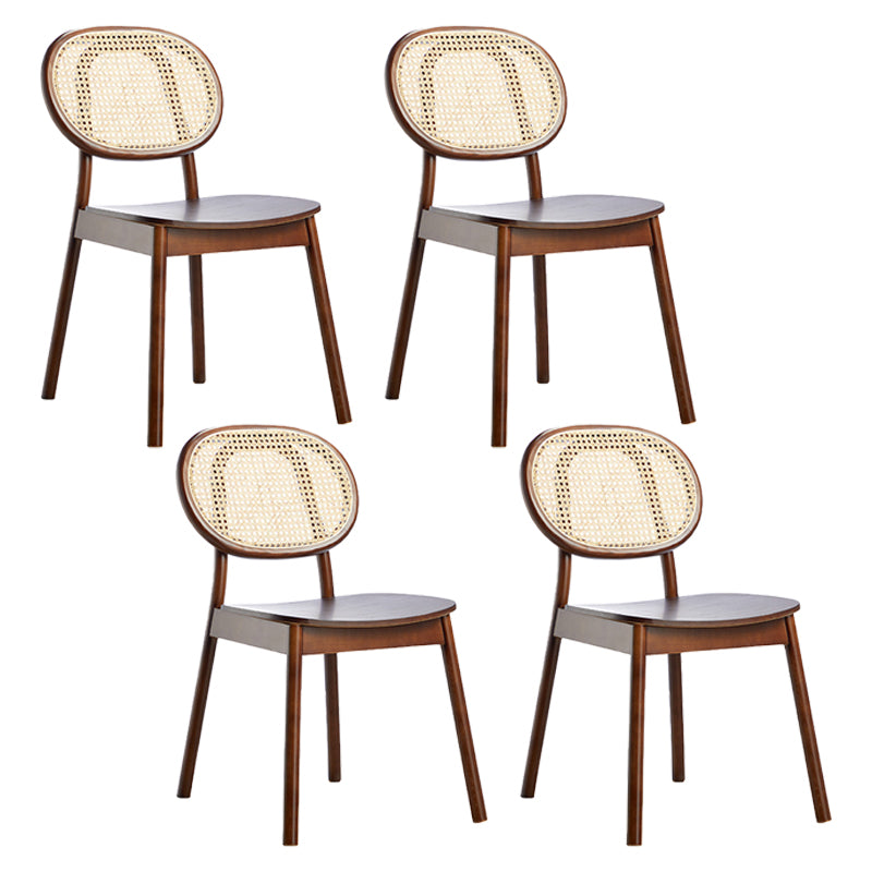 Contemporary Wood Dining Armless  Chair Open Back Dining Side Chair for Home Use