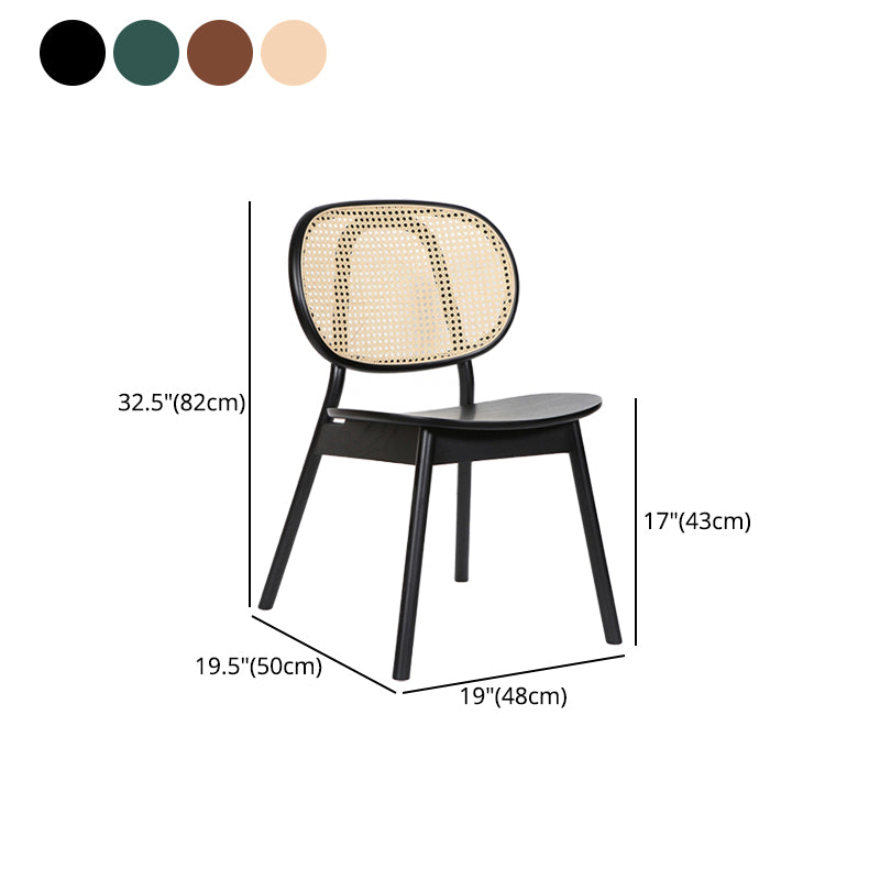 Contemporary Wood Dining Armless  Chair Open Back Dining Side Chair for Home Use