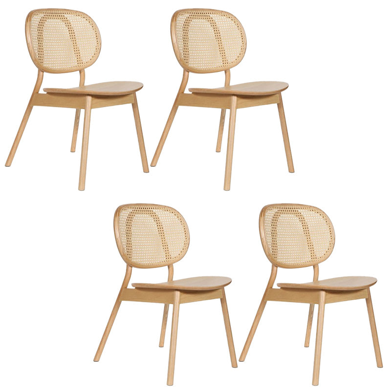 Modern Wood Dining Chair Open Back Dining Side Chair for Home Use