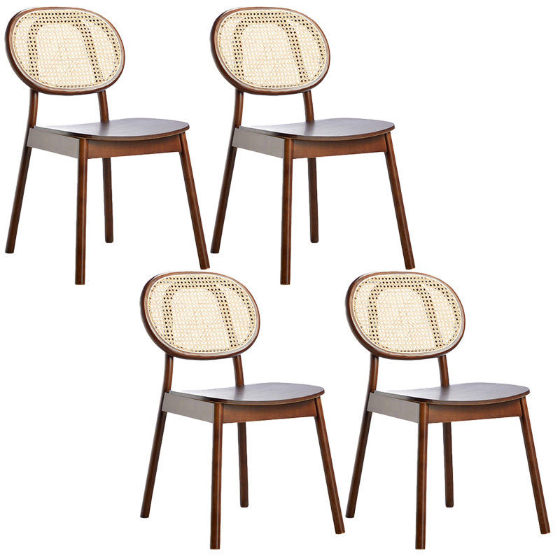 Modern Wood Dining Chair Open Back Dining Side Chair for Home Use