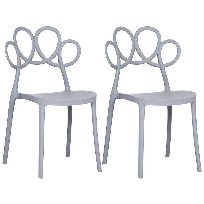 Minimalist Plastic Dining Armless Chair Open Back Dining Side Chair