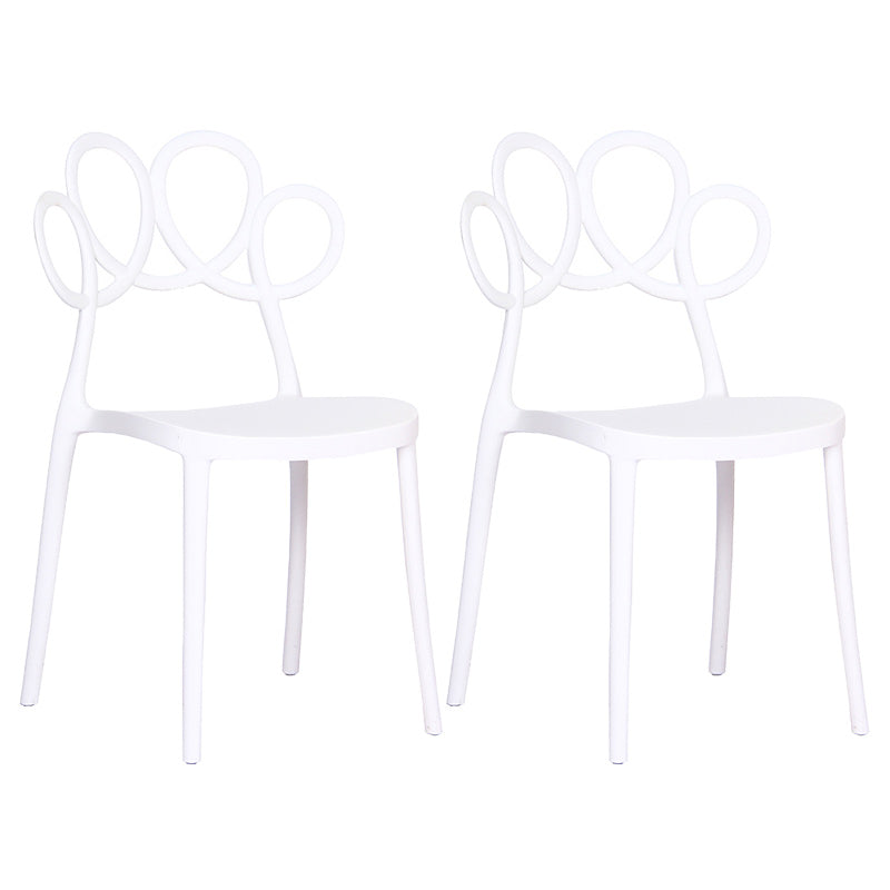 Minimalist Plastic Dining Armless Chair Open Back Dining Side Chair