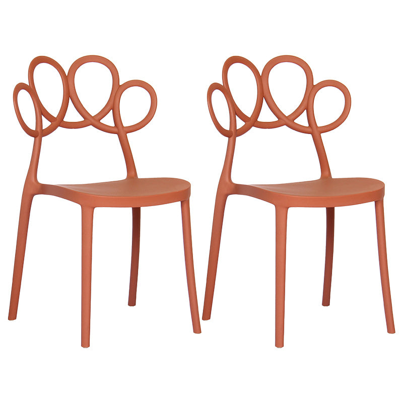 Minimalist Plastic Dining Armless Chair Open Back Dining Side Chair