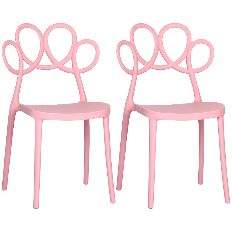 Minimalist Plastic Dining Armless Chair Open Back Dining Side Chair