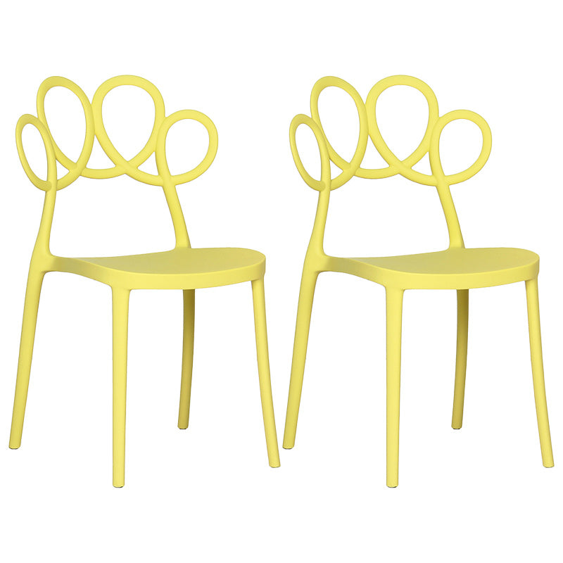 Minimalist Plastic Dining Armless Chair Open Back Dining Side Chair