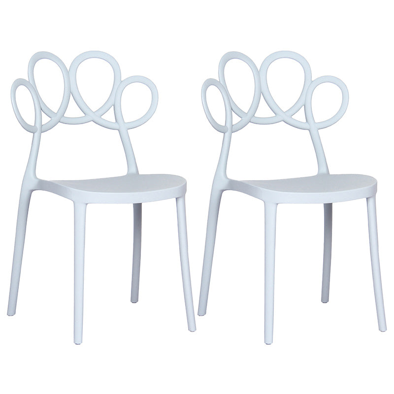 Minimalist Plastic Dining Armless Chair Open Back Dining Side Chair