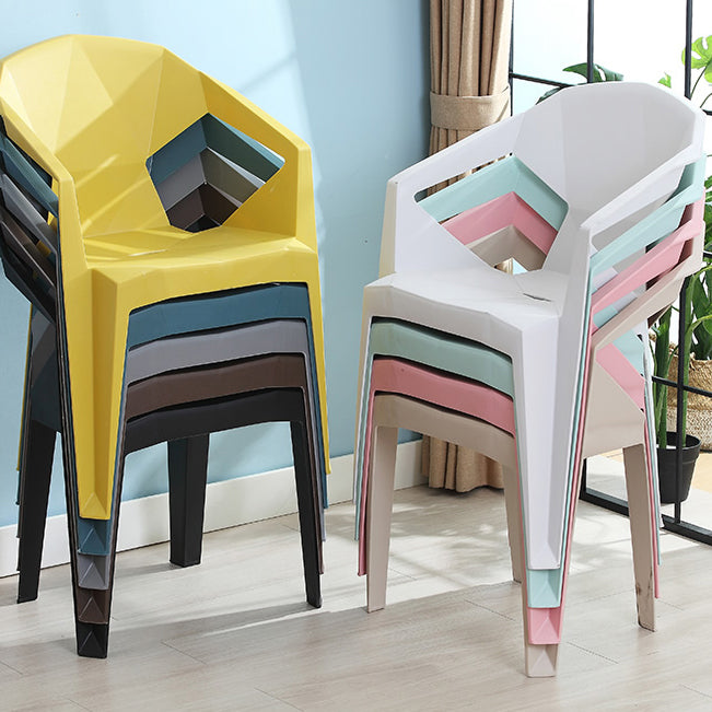 Modern Style Chair Dining Arm Chairs for Kitchen with Plastic Legs