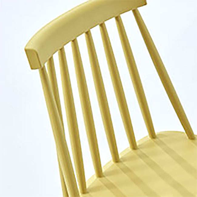 Scandinavian Slat Back Side Chair for Home Plastic Dining Armless Chair