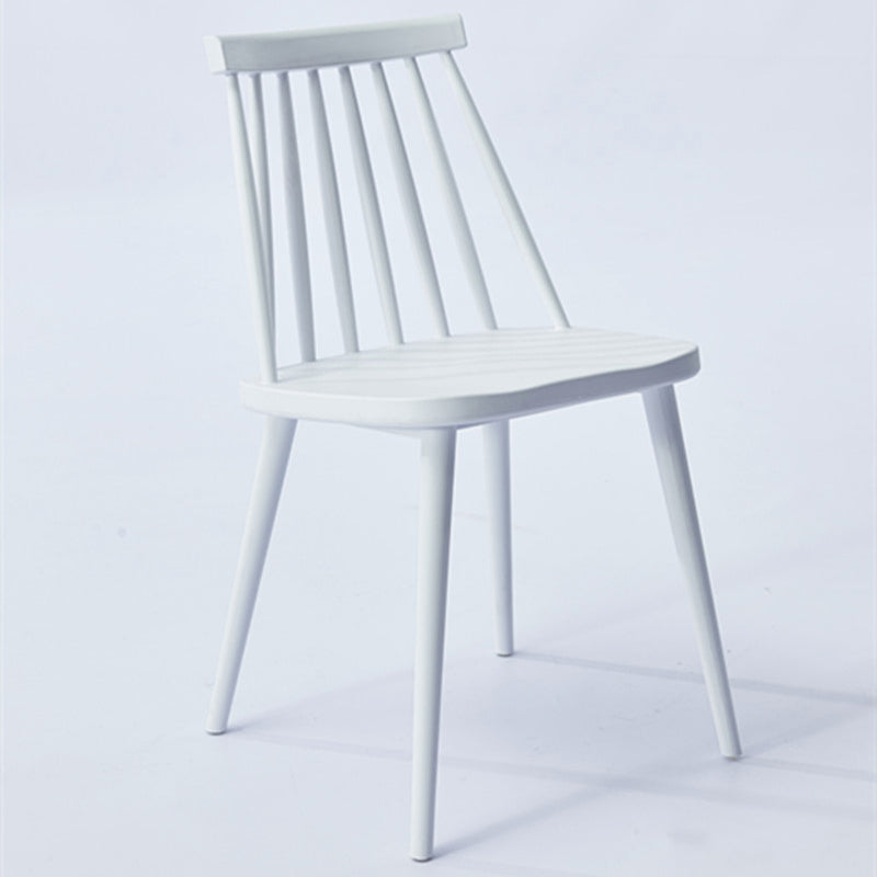 Scandinavian Slat Back Side Chair for Home Plastic Dining Armless Chair