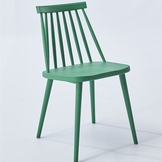 Scandinavian Slat Back Side Chair for Home Plastic Dining Armless Chair