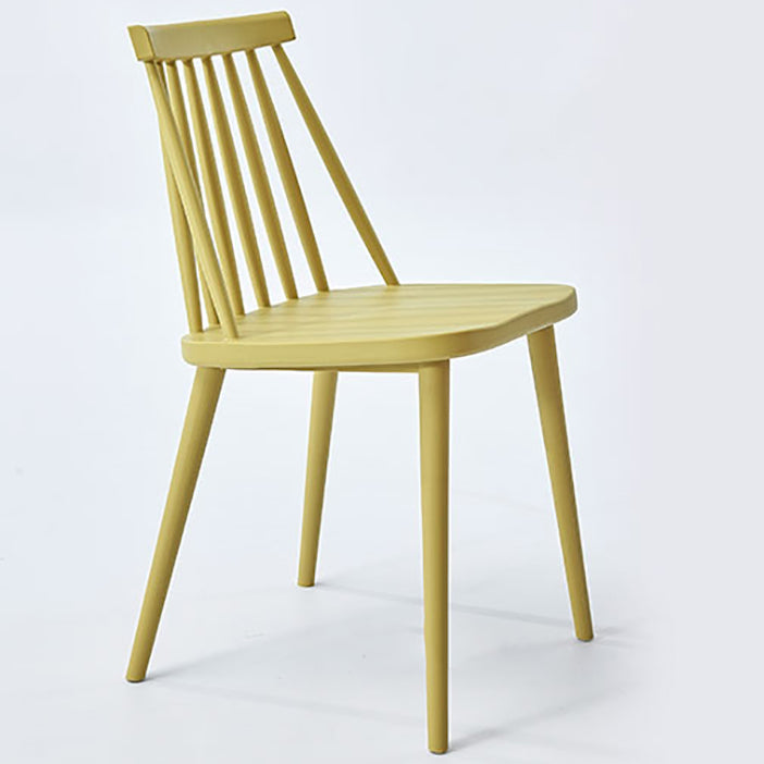 Scandinavian Slat Back Side Chair for Home Plastic Dining Armless Chair