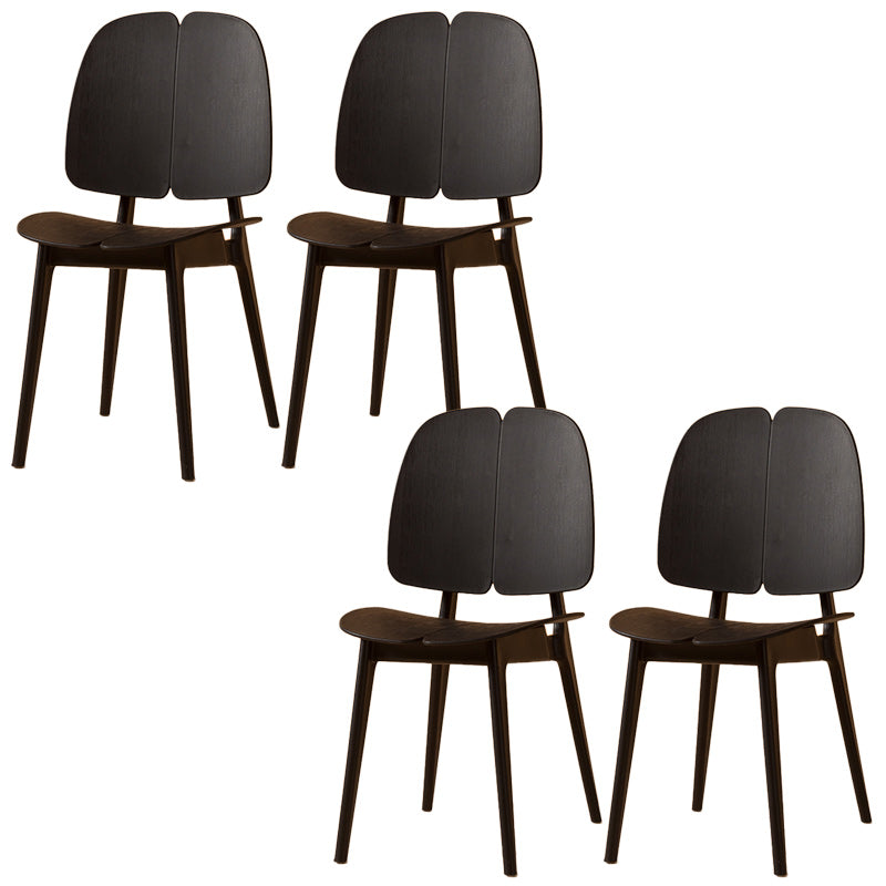 Scandinavian Armless Open Back Dining Side Chairs Plastic Dining Chair